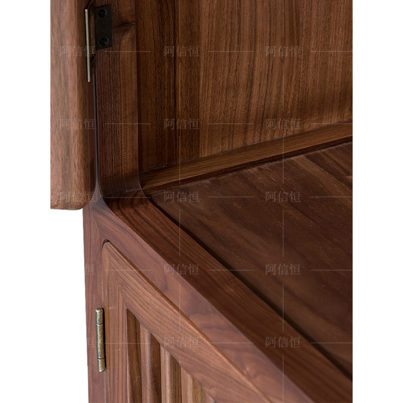 New Chinese Style Black Walnut Home Study with Glass Door Display Cabinet Large Display Cabinet Solid Wood Bookshelf Bookcase Combination