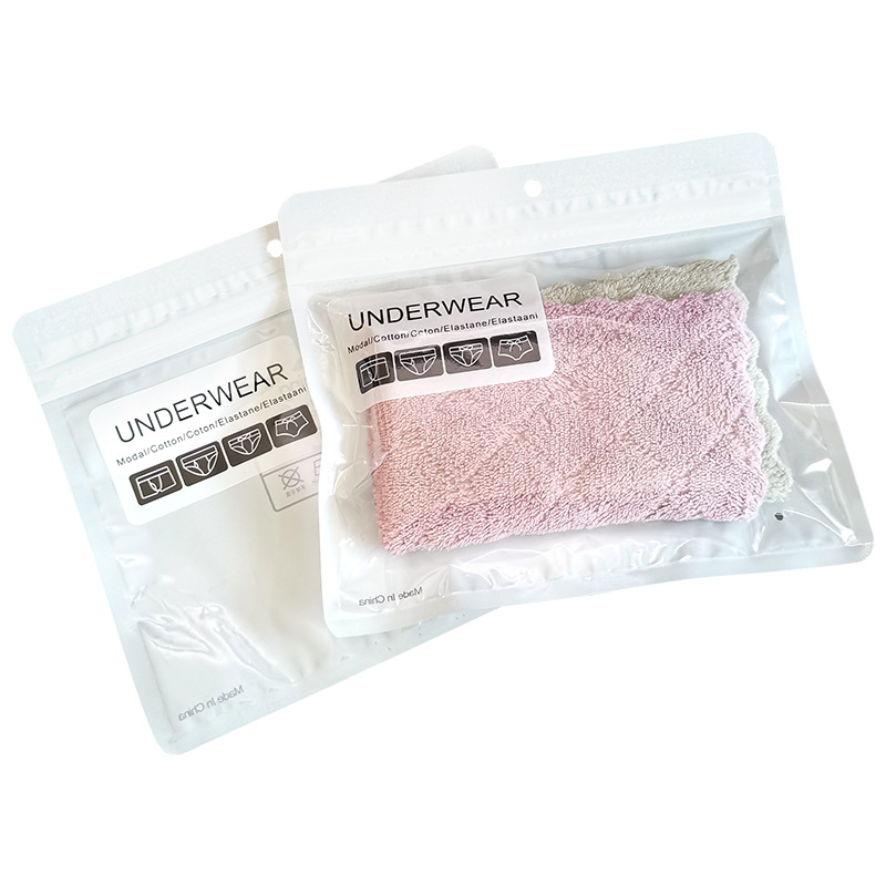 Transparent Window White Underwear Independent Ziplock Bag Ready-Made E-Commerce Universal Underwear Seal Bag Packaging Bag Wholesale