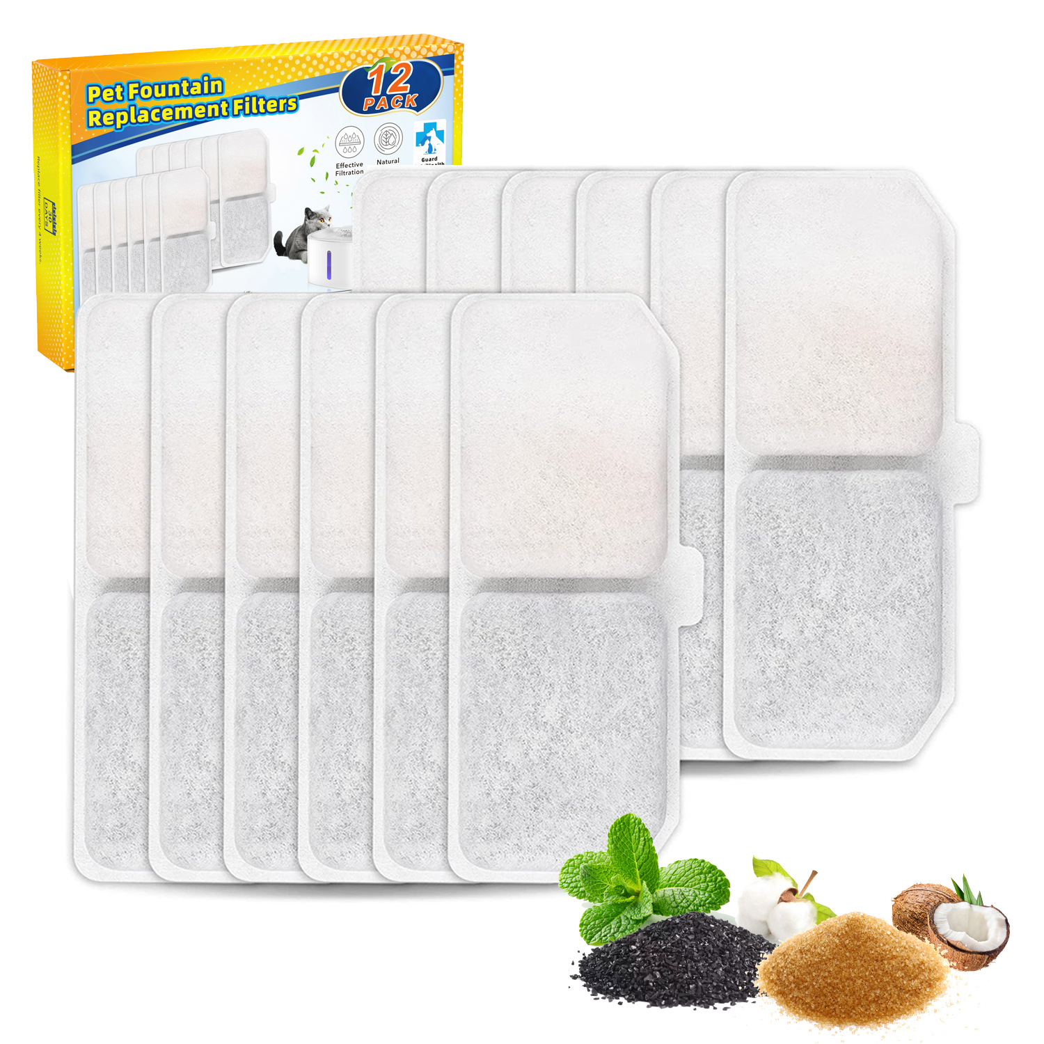 Фильтр для диспенсера воды для домашних животных, активированный уголь, оптовая продажа