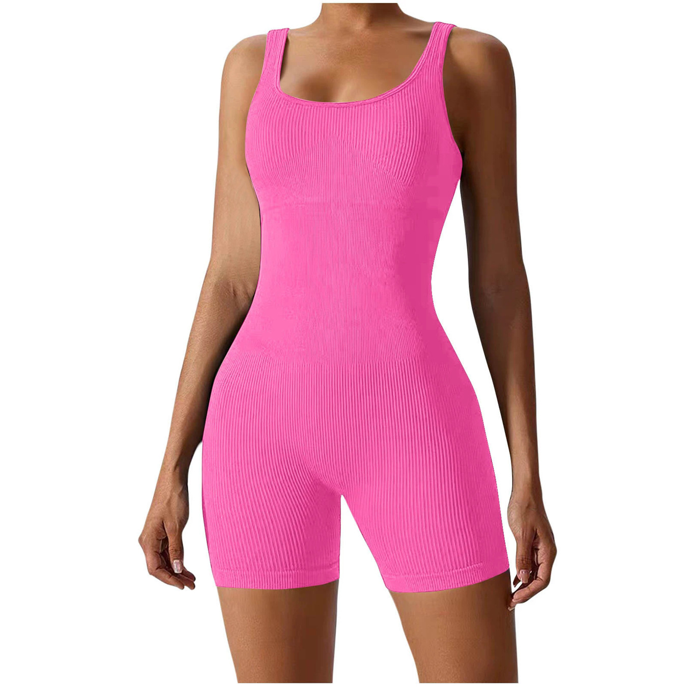 European and American New Threaded Jaysuit Sexy Seamless Elastic Sportswear Fitness Vest Jaysuit