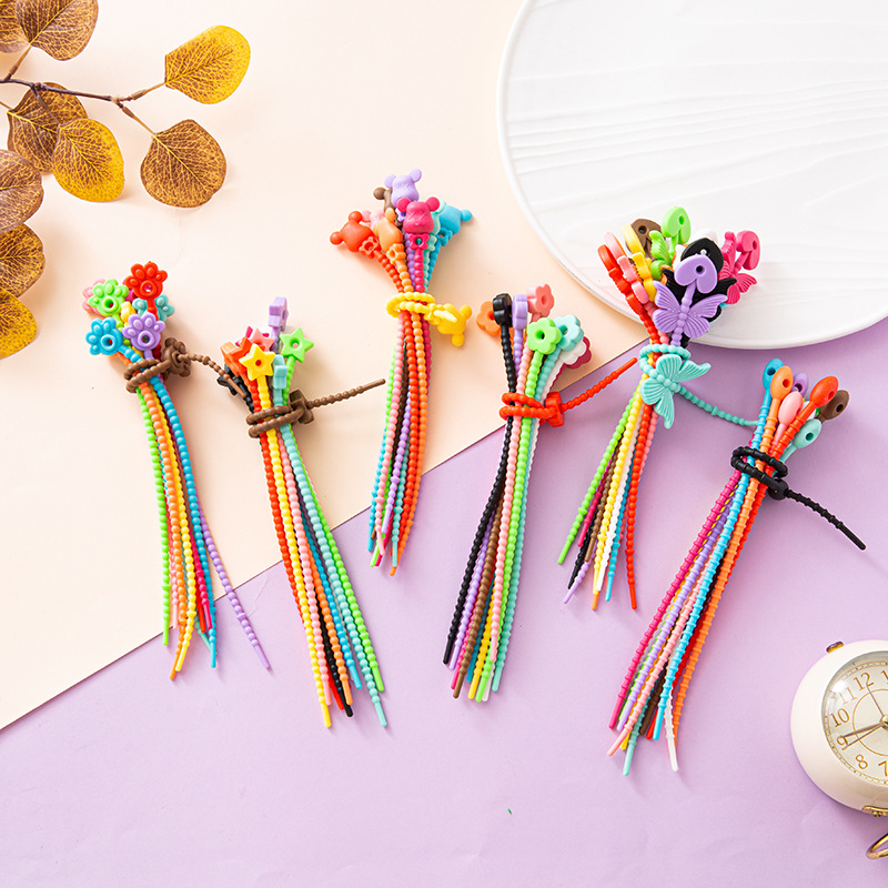 Большой силиконовый кабельный зажим, растягивающийся, мультяшный