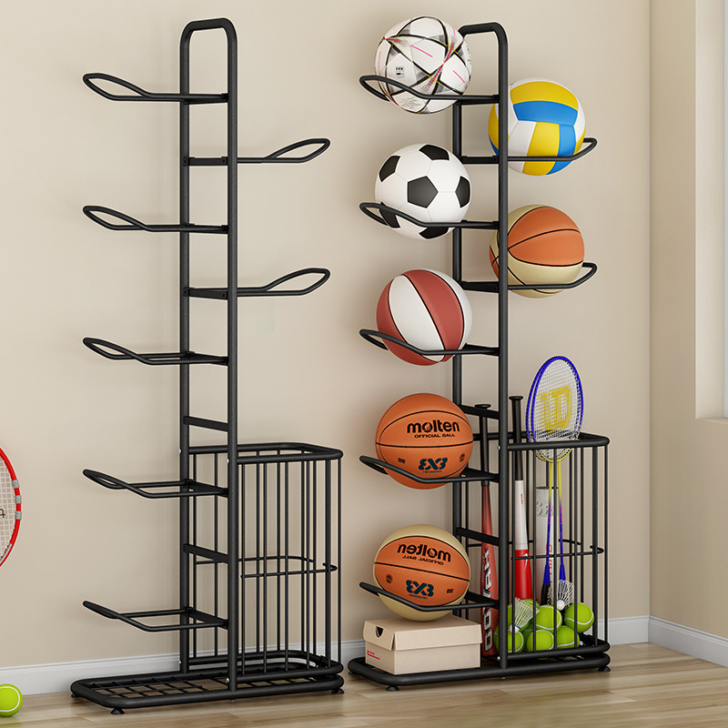 Basketball Storage Rack Household Children's Toys Ball Multi-Layer Floor Storage Basket Table Tennis Badminton Racket Storage Rack