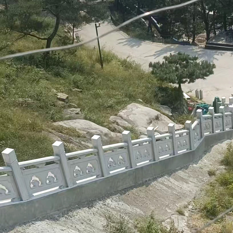 Stone Carving Railing Small Bridge White Marble Stone Railing Courtyard Scenic Spot Stone Arch Bridge Stone Carving Railing Household Stone Bridge Guardrail