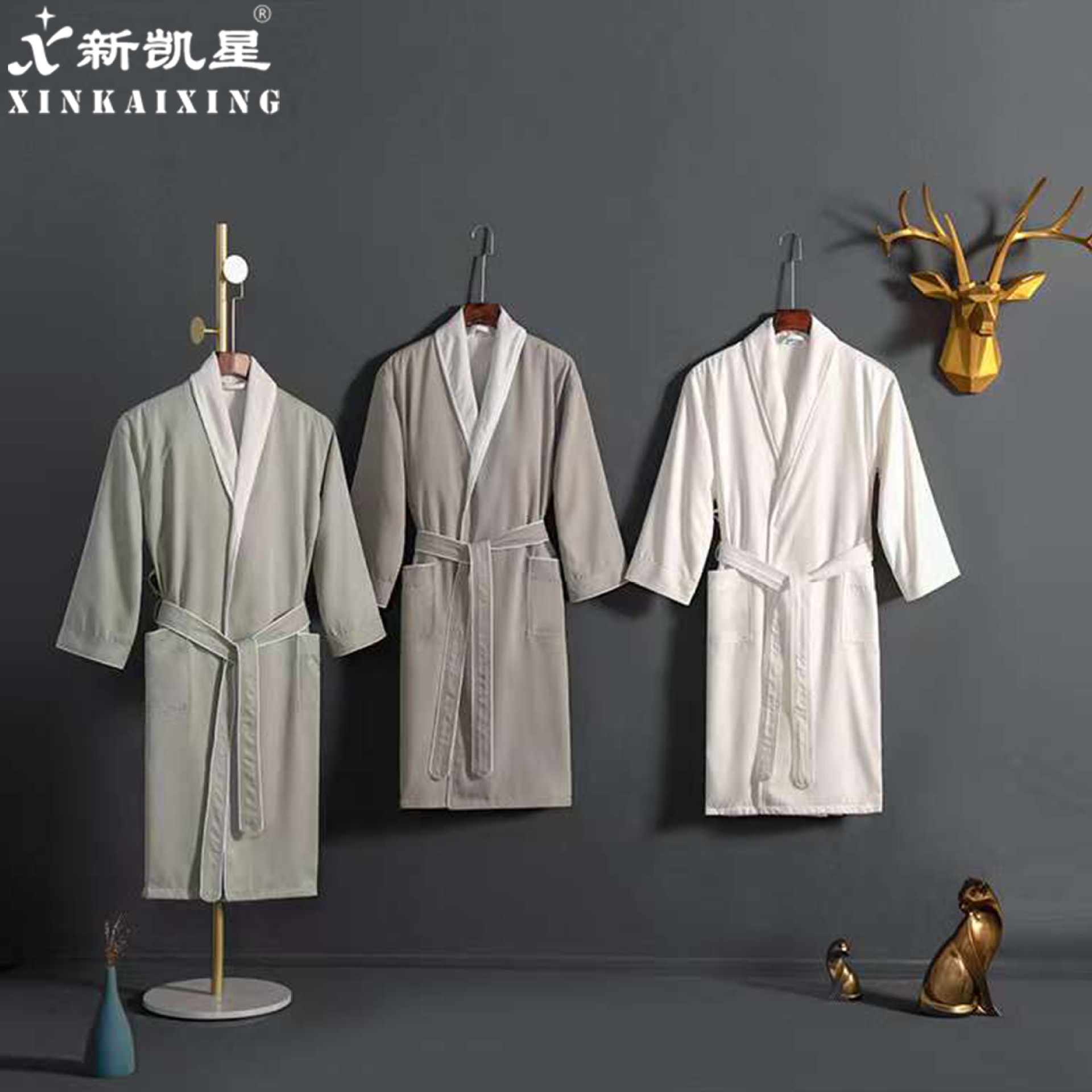 Hotel-Specific Wardani Double-Layer Nightgown Pure Cotton Absorbent Adult Bathrobe Soft Hotel Bathrobe