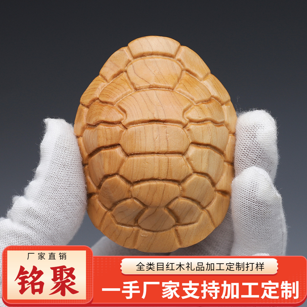 Ручка из вырезанного кедра, черепаха от Mingju, резьба из массива дерева для личной коллекции