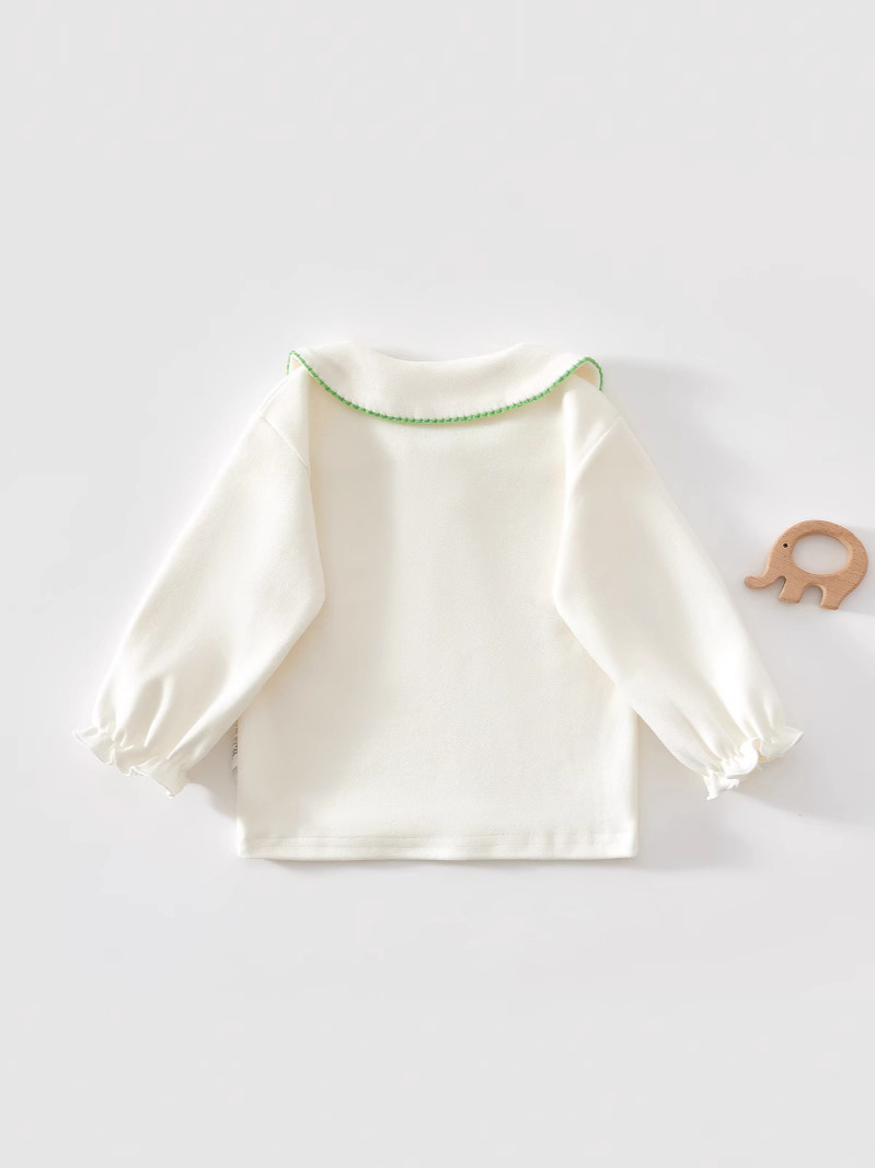 Girls' T-shirt autumn clothing baby girl base coat 2024 new baby long sleeve clothes spring and autumn western style shirt top