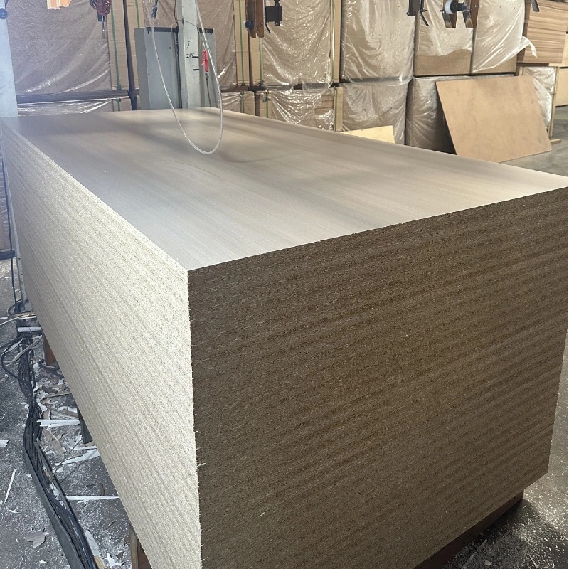 Solid Wood Particle Board Veneer Paint-Free Board Wood Grain 18Mm9Mm E1 Grade Partition Furniture Melamine Particle Board
