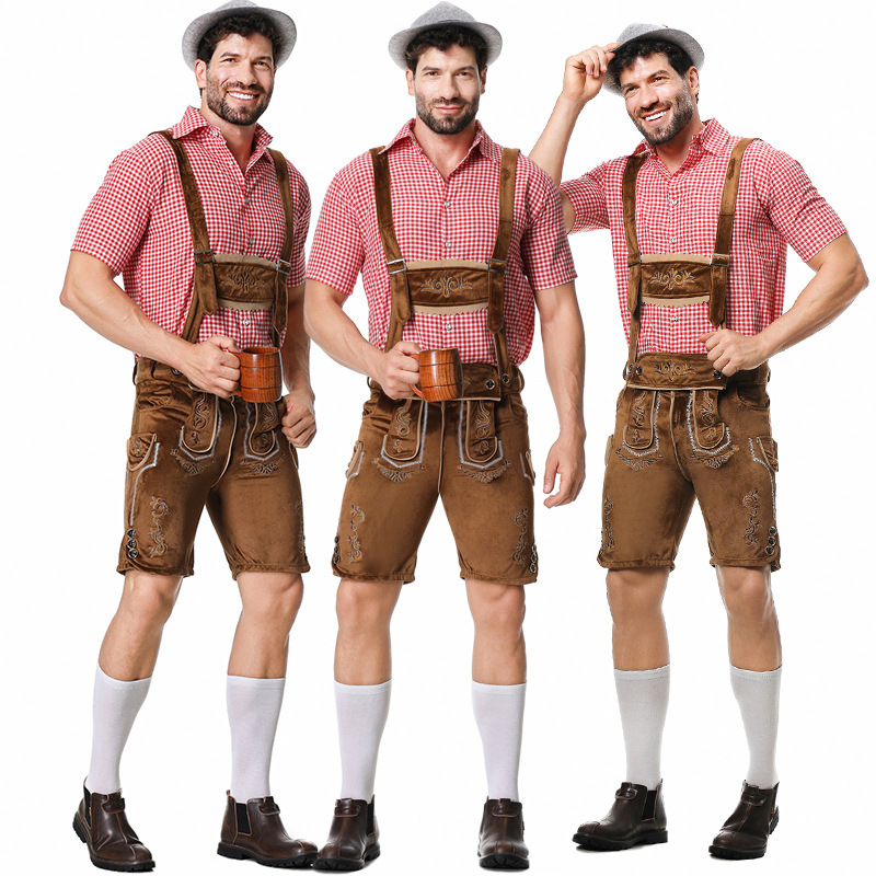 Cross-Border Export of German Oktoberfest Clothing Bavarian Traditional Adult Male Party Folk Celebration Event Suit