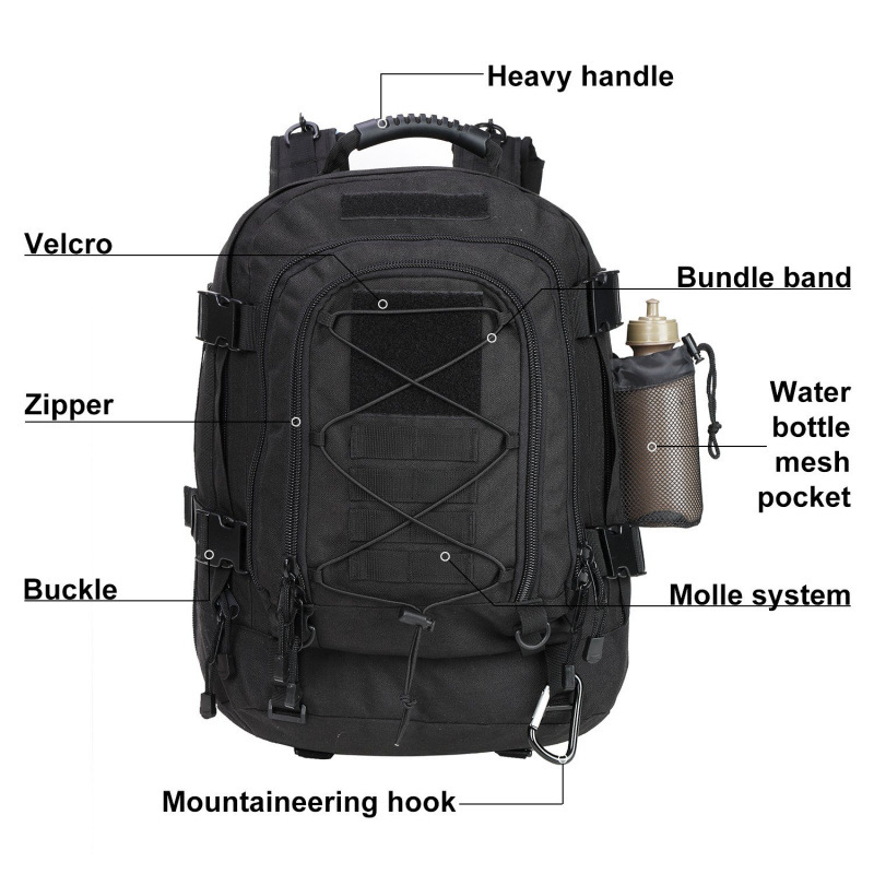 Cross-border Outdoor Tactical Mountaineering Backpack Army Fan Hiking Bag Multi-function Large Capacity Backpack Tactical Backpack