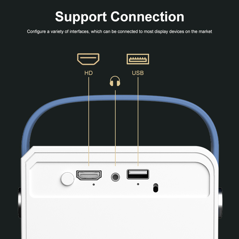 Cross-Border Projector, Home Portable High-Definition Projector, Home Theater, Dormitory Camping, Mobile Phone Screen Projection Projector