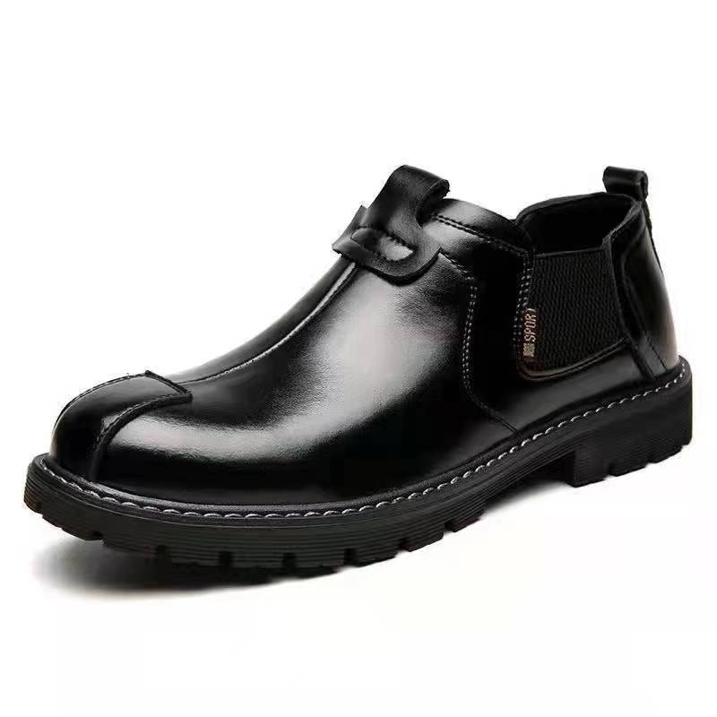 Leather shoes low-top men's shoes Spring and Autumn British style retro casual leather shoes trendy men's Martin boots leather boots tooling short boots men