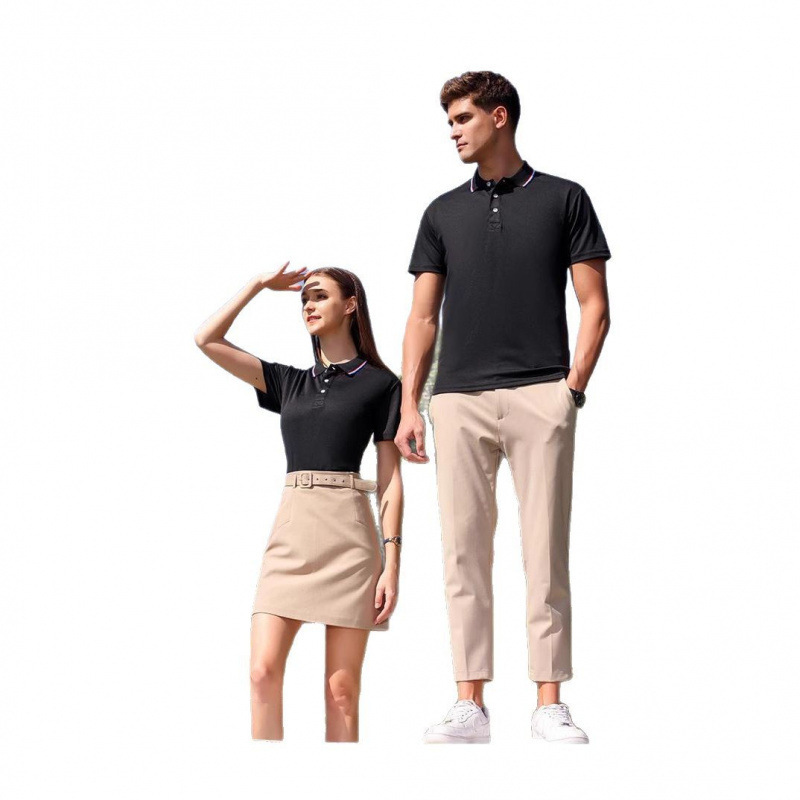 Custom Polo Shirt with Lapel Workwear, Business Style, Tian Da Series, Double-Ring Button Lapel, Double Placket, Short-Sleeve Custom-Made Polo Shirt