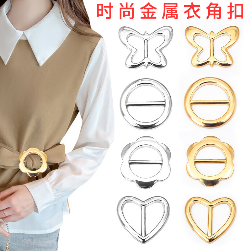 Металлические угловые пряжки, декоративные пряжки для шелковых шарфов и футболок