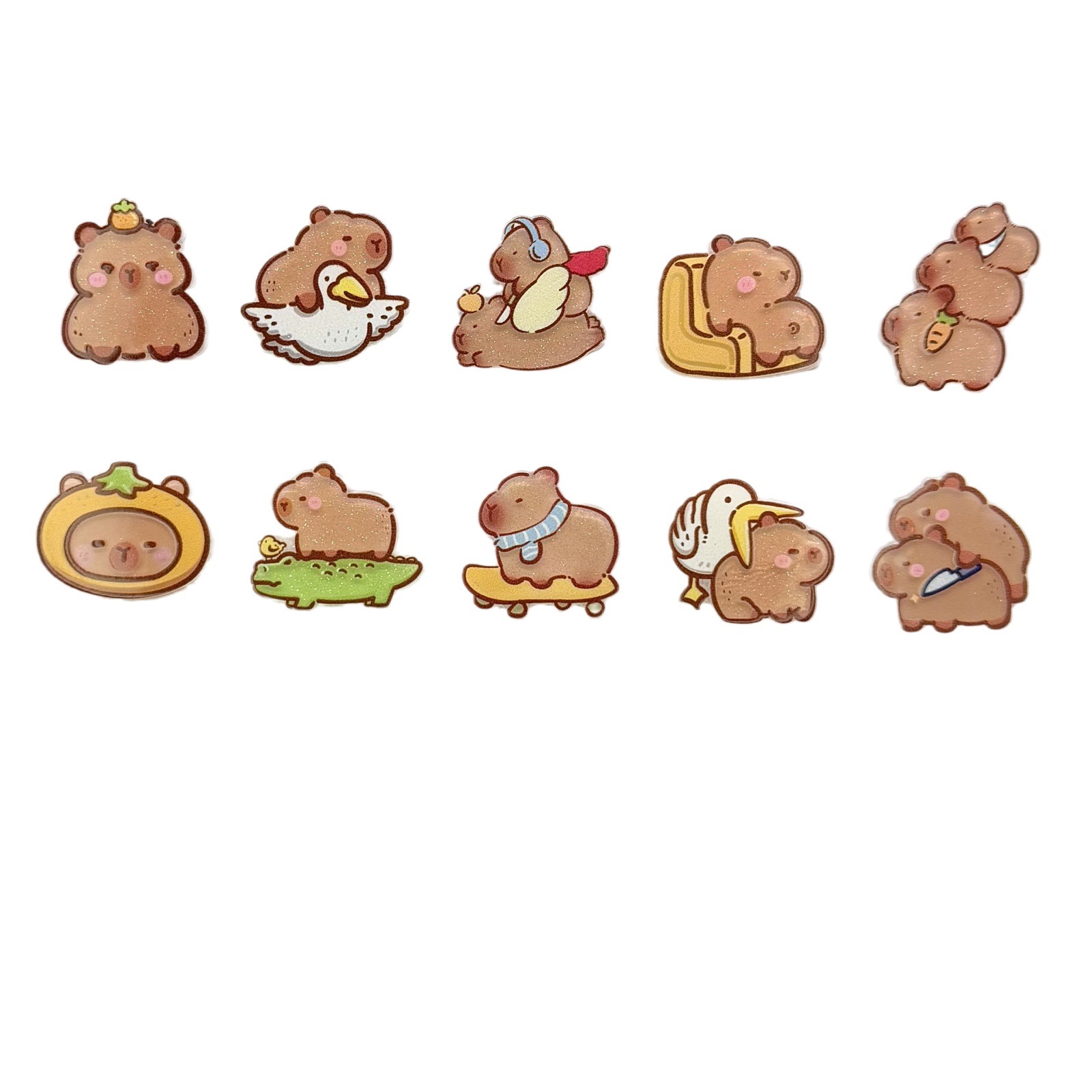 Acrylic cartoon cute kapibala acrylic diy decorative gift ins capybara student girlfriends couple emblem