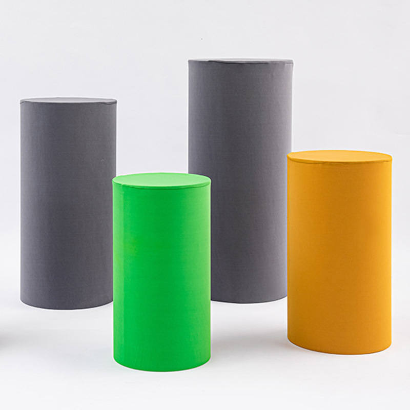 Cross-Border Cylindrical Dessert Tablecloth Cover Cake Shop Wedding Conference Table Wrought Iron Solid Color Table Cover Party Decoration Dust Cover