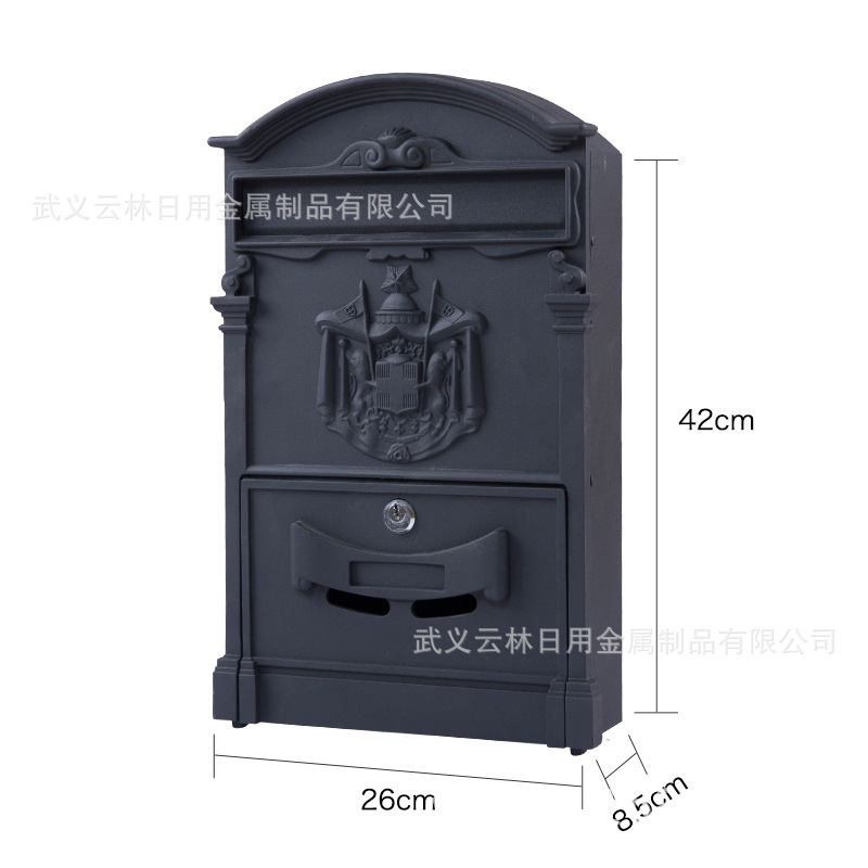 Cast aluminum mailbox, mailbox, exported to European countries, surface aluminum die-casting, large favorably