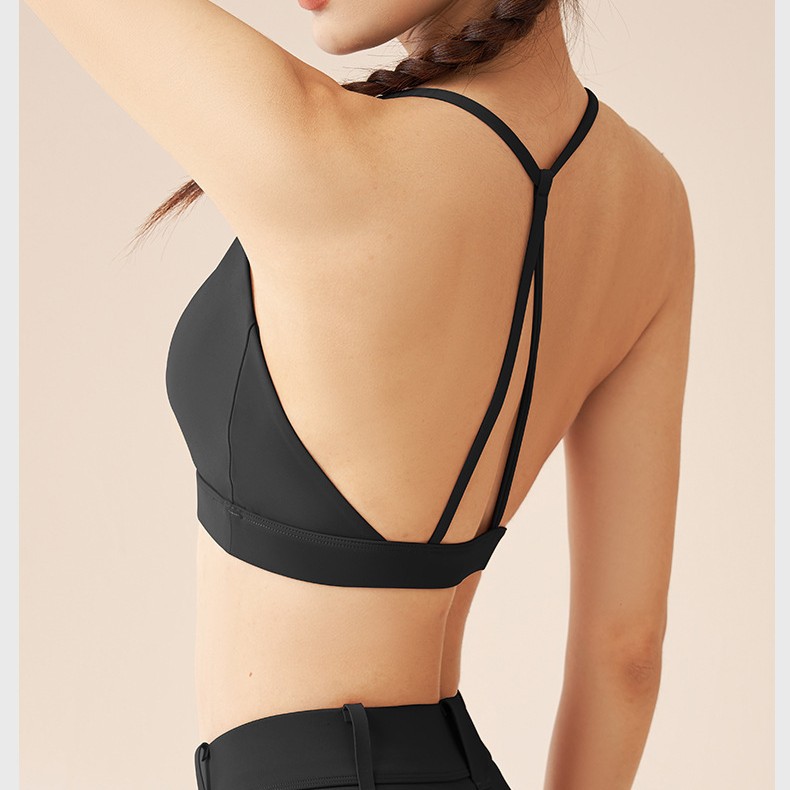 Seamless Halter Bra All-In-One Sports Fitness Yoga Beautiful Back Suspender Sports Bra