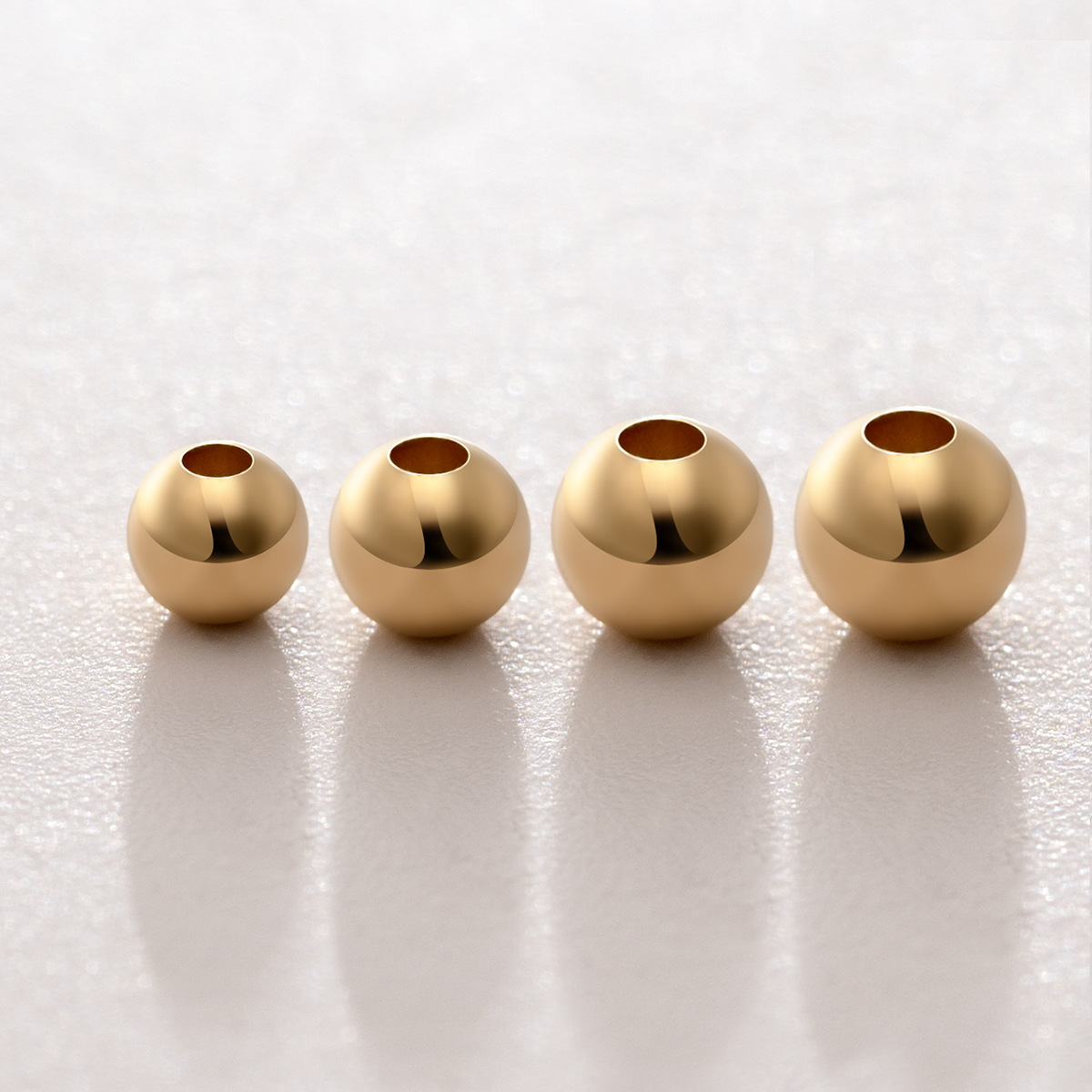 18K Gold Accessories 18K Gold Beads Gold Parts Loose Beads Positioning Beads Thickened Polished Beads DIY Bracelet Manufacturer Wholesale Bracelet