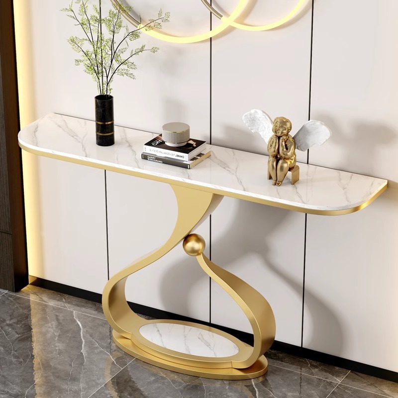 Итальянский легкий люкс, прямоугольный стол из камня, простой художественный коридорный стенд, стол для входа