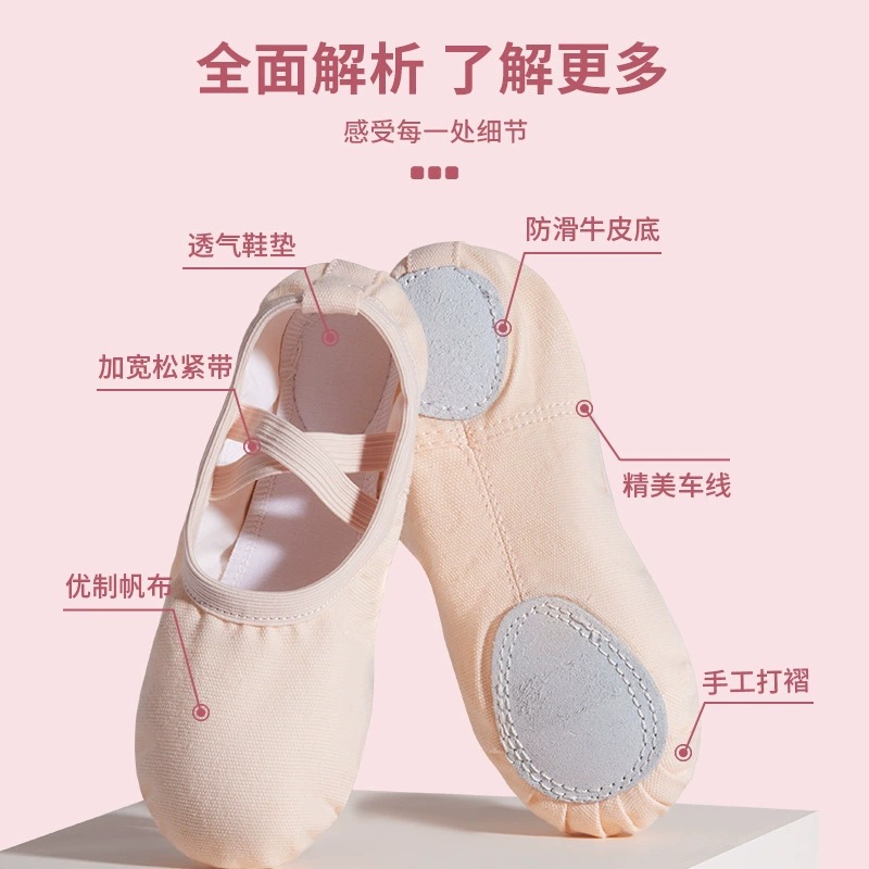 Children's Dance Shoes, Girls' Lace-Free Adult Soft-Soled Cat Claw Shoes, Ballet Chinese Dance Practice Shoes, Special Dance Shoes