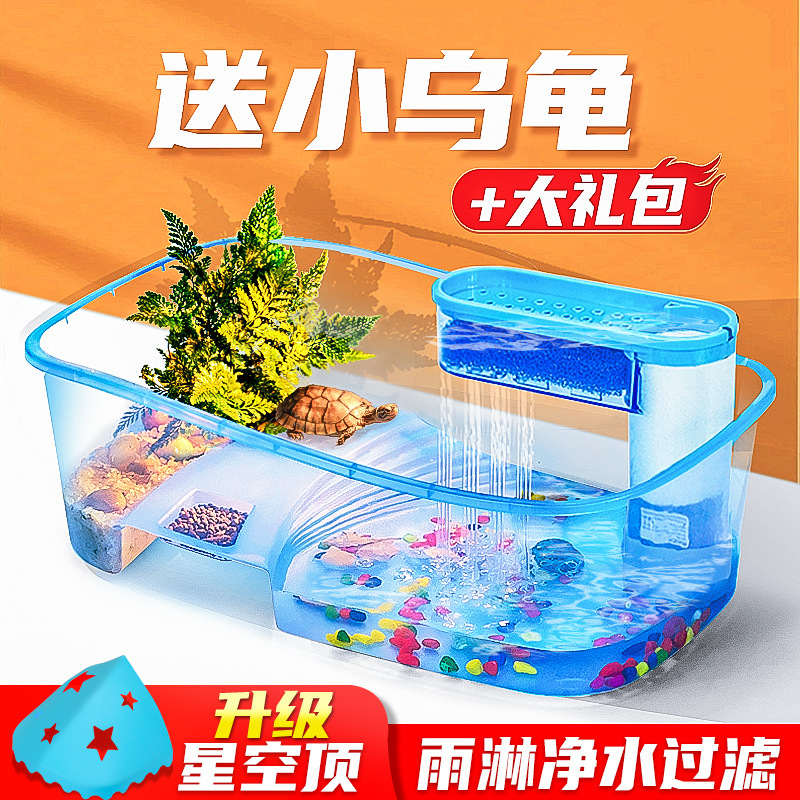 Аквариум для черепах с платформой для обогрева, специальный аквариум для домашних черепах с крышкой