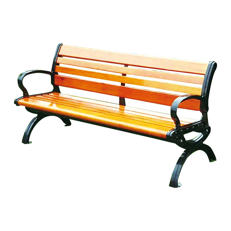 Park Chair Outdoor Bench Outdoor Bench Leisure Garden Courtyard Anti-corrosion Solid Wood Plastic-wood Iron Seat Rank Chair