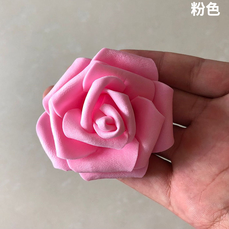 Simulation PE rose Head 5 layers simulation foam rose flower diameter 6-7cm fake flower ball material wholesale
