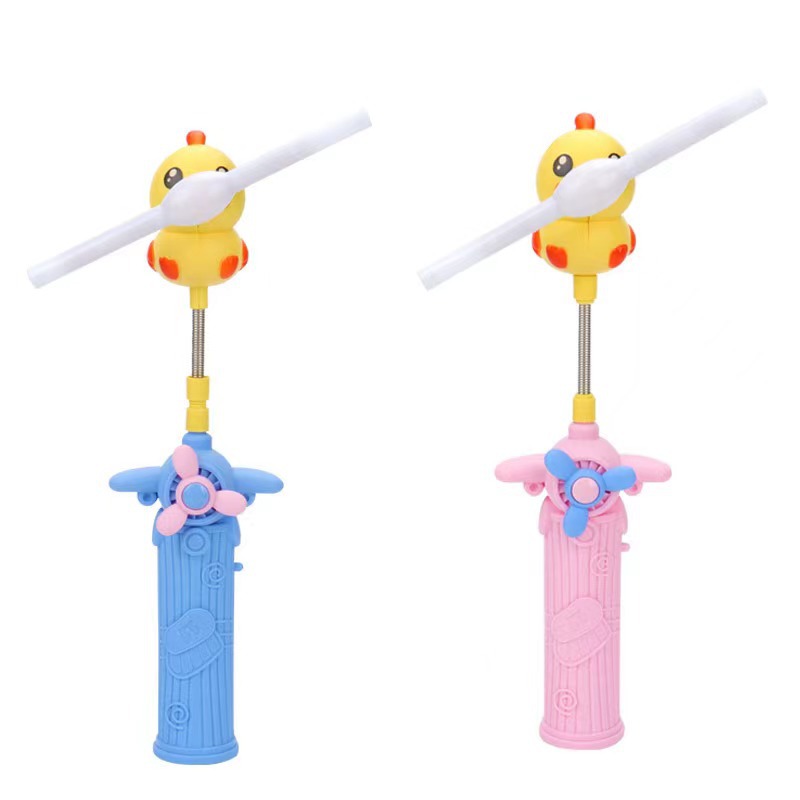 Children's electric music small yellow duck flash stick rotating windmill stick projection magic stick luminous toy stall wholesale