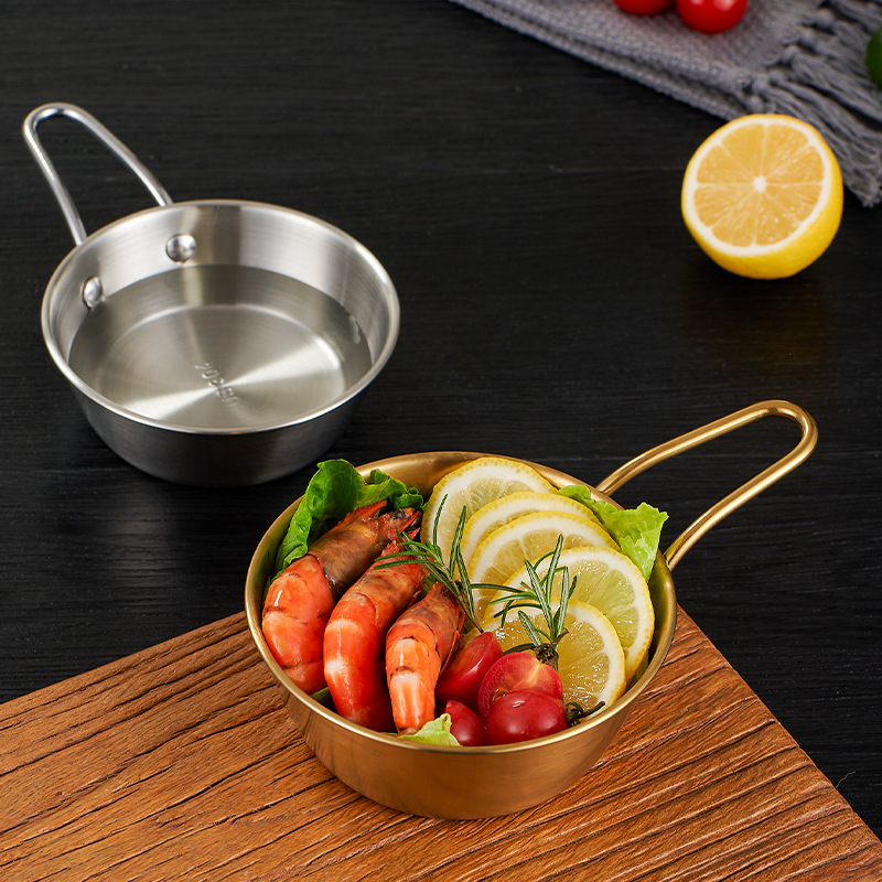 316 Stainless Steel Golden Rice Wine Bowl with Handle Snack Bowl Korean Restaurant Bowl Dipping Sauce Seasoning Small Bowl