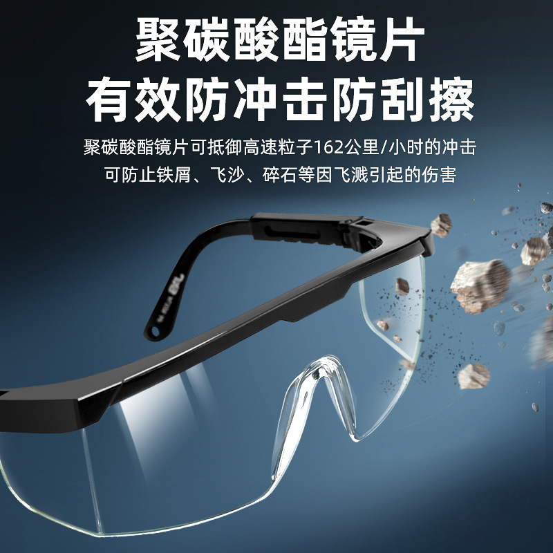 Juansi Goggles Anti-fog Transparent Riding Anti-splash Labor Protection Work Anti-wind Sand Dust Drifting Protective Glasses