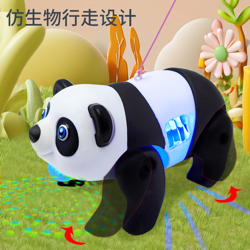 Electric Panda Leash Piggy Children's Night Market Stall Luminous Toy Wholesale Park Square Ring Gift