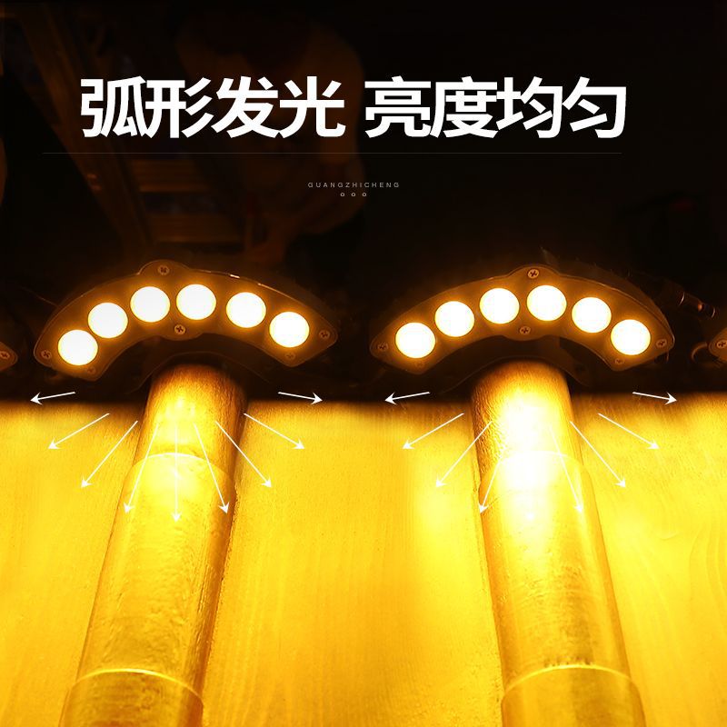 Led Corrugated Lamp Outdoor Waterproof Ancient Building Adjustable Angle Spotlight Project Lighting Eaves 6W Tile Lamp Manufacturer