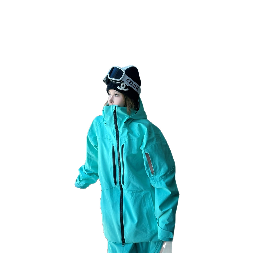 Winter New 2024 Ski Suit 2.0 Men's and Women's Suit Single Board Men's and Women's Warm American Jacket Windproof and Waterproof