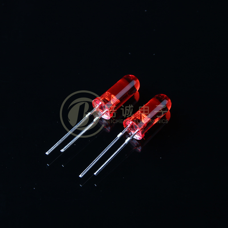 Factory wholesale 12.5mm high glue 5mm round head LED light-emitting two-pole lamp direct plug lamp beads 5 high colloid LED lamp