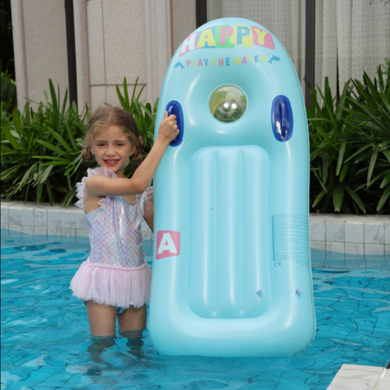 Manufacturers selling inflatable surfboards children's floating water toys Mount floating bed learning swimming puppy floating board