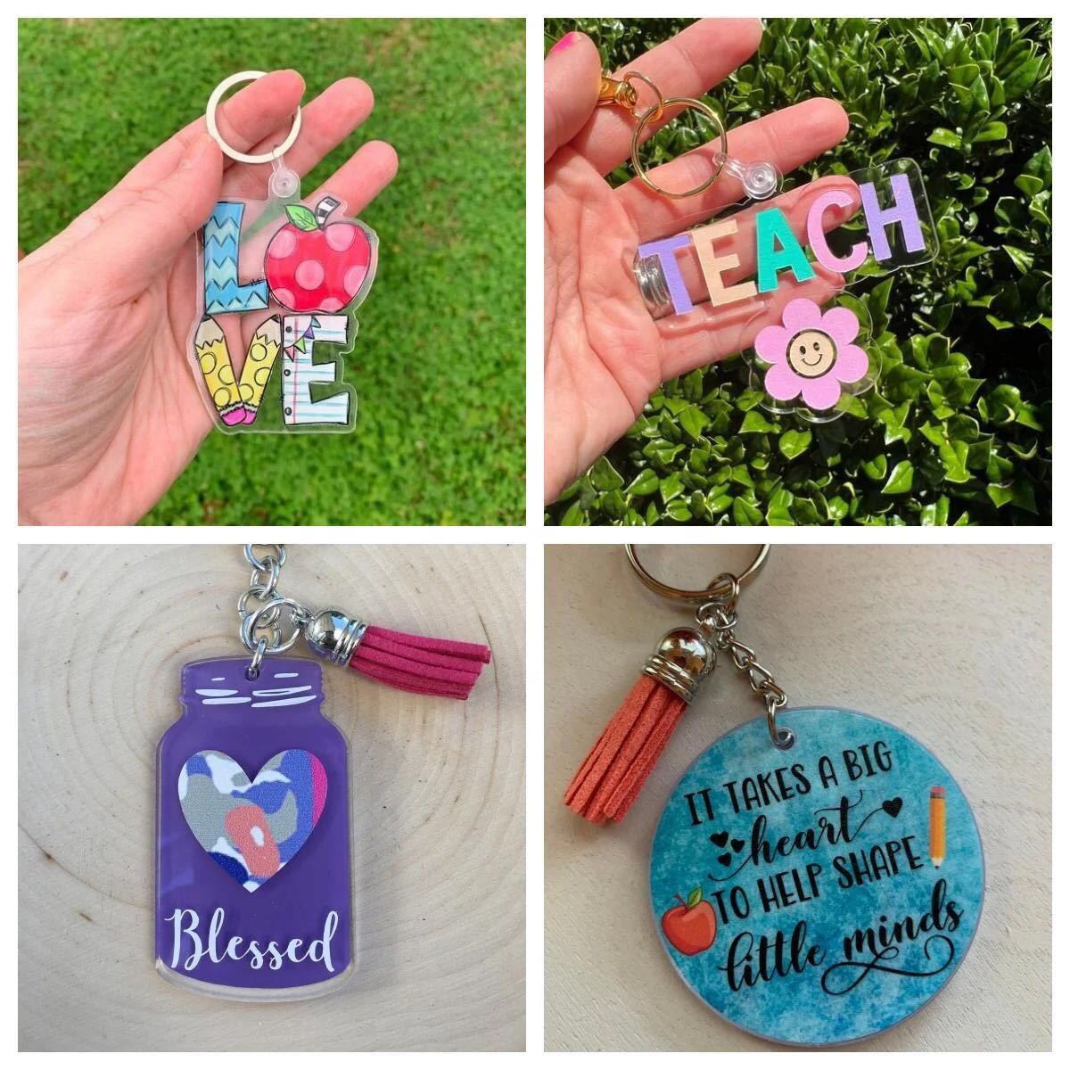 Acrylic keychain Cartoon Cartoon transparent creative diy pendant customizable advertising logo pattern hanging decoration printing