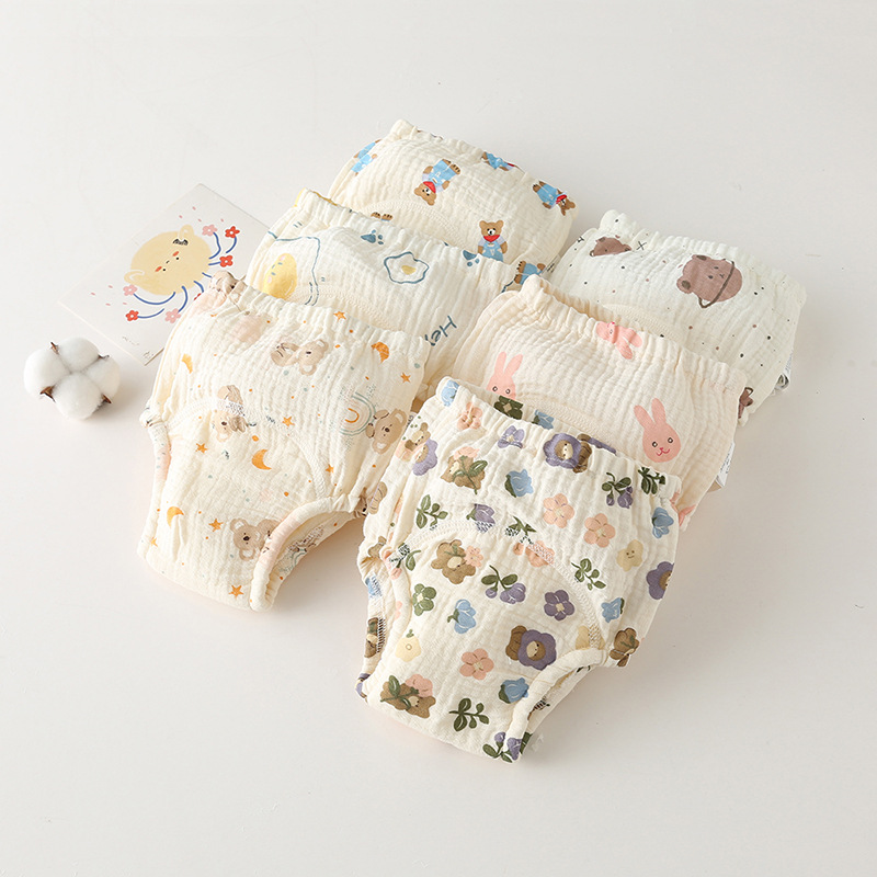 ins Korean Style Baby Urine Quit Training Pants Cotton Gauze Diaper Pants Study Pants Baby Waterproof Diaper Bag Diaper Pants