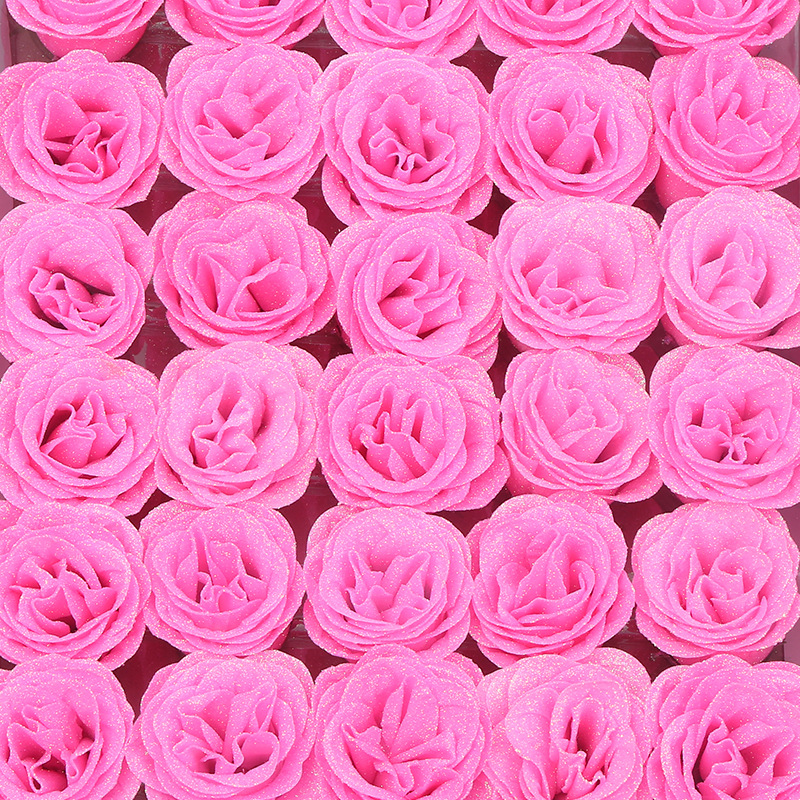 Factory Direct Sales Crystal Rose Gold Pink Flower Head Blue Enchantress Valentine's Day Bouquet DIY Material Glitter Rose Flower
