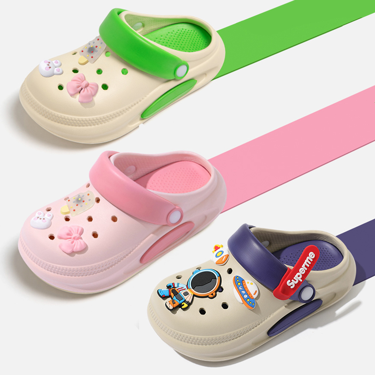 Обувь для родителей и детей, летние, для девочек, пляжные туфли, нескользящие, EVA, сандалии и тапочки