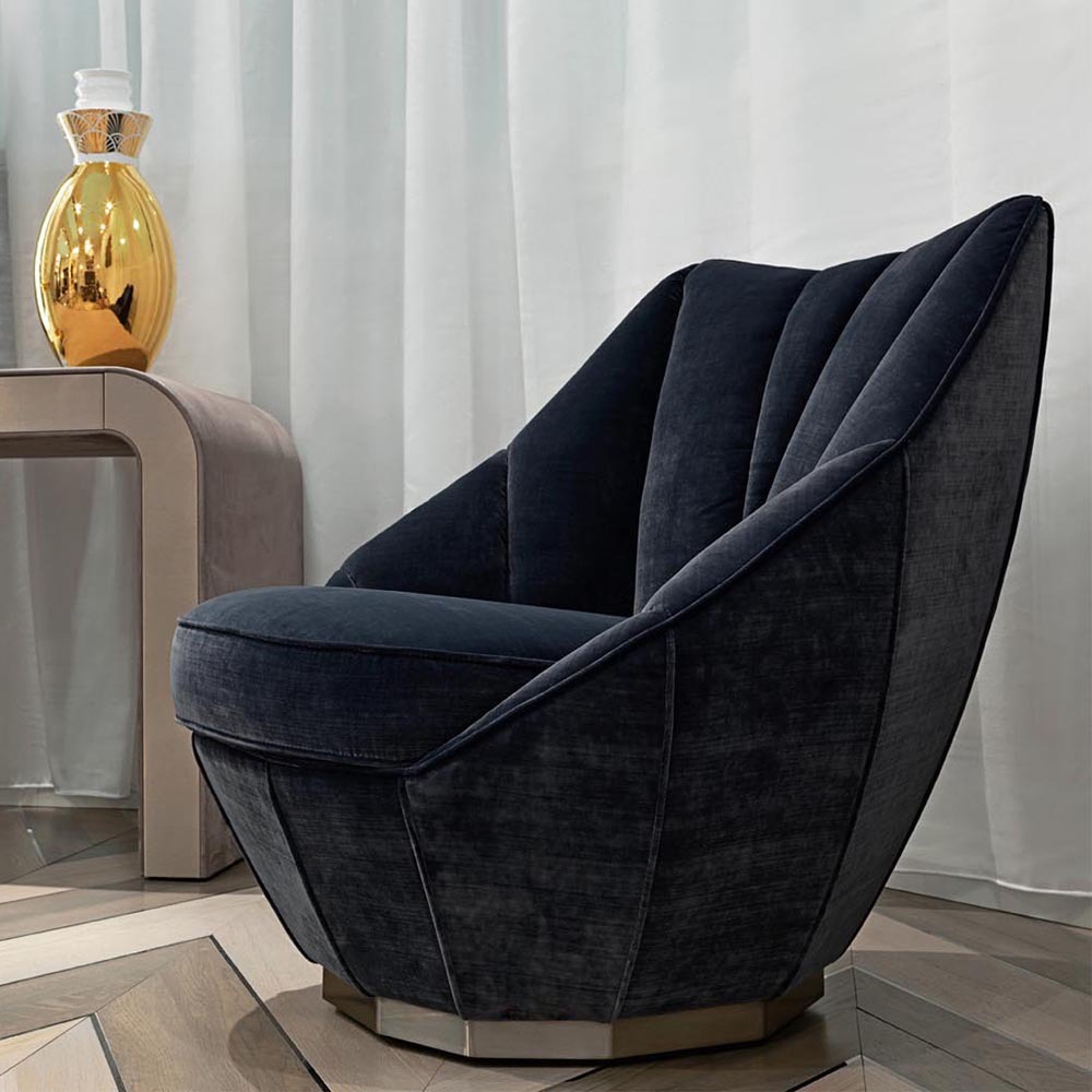 Italian Style Minimalist Light Luxury Fabric Single Sofa Chair Living Room Leisure Chair Modern Minimalist Bedroom Balcony Sofa Chair