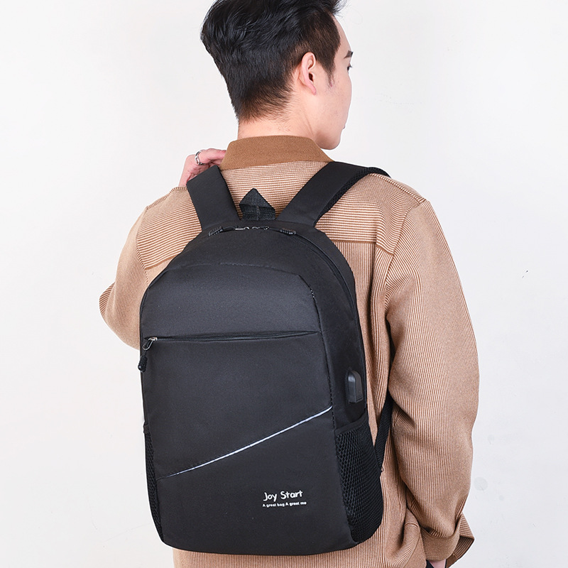 Cross-Border New Trendy Backpack for Men and Women with USB Charging Port, Casual Computer Bag Three-Piece Set for Business Commuting