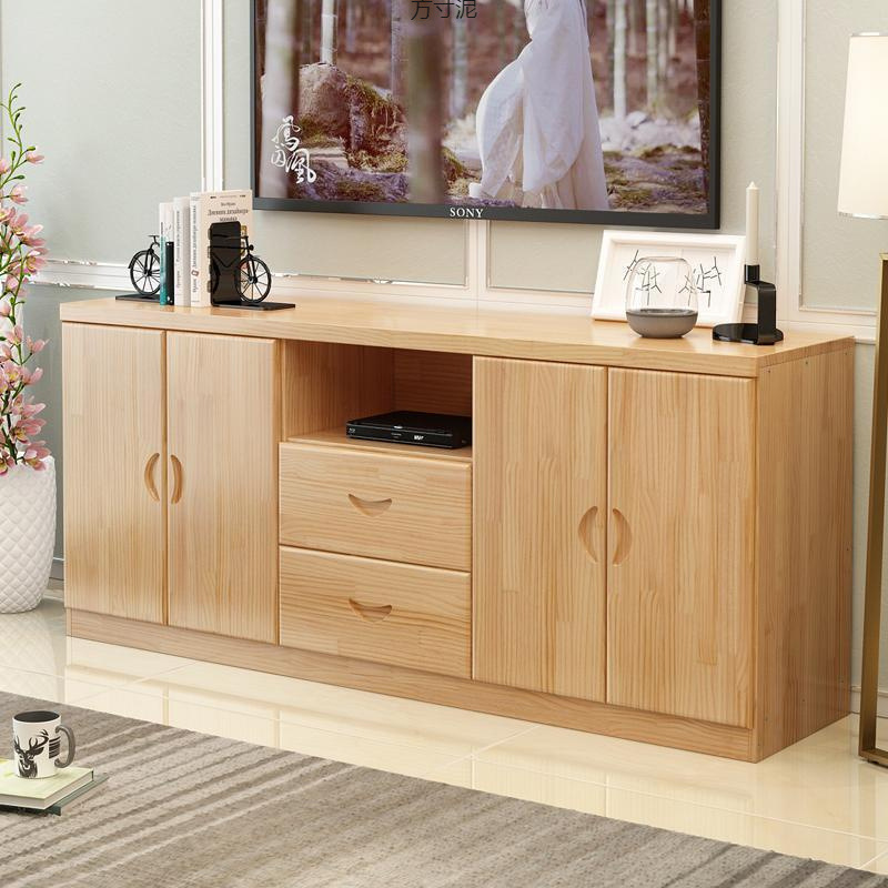Solid Wood Tv Cabinet Floor Cabinet New Chinese Style Balcony Storage Cabinet Widened Sideboard Bedside Storage Cabinet Solid Wood Cabinet