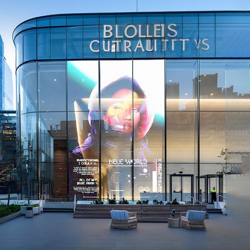 Lettermon LED Transparent Display Bar Mall Advertising HD Full Color P3.91 Grille Screen led Ice Screen