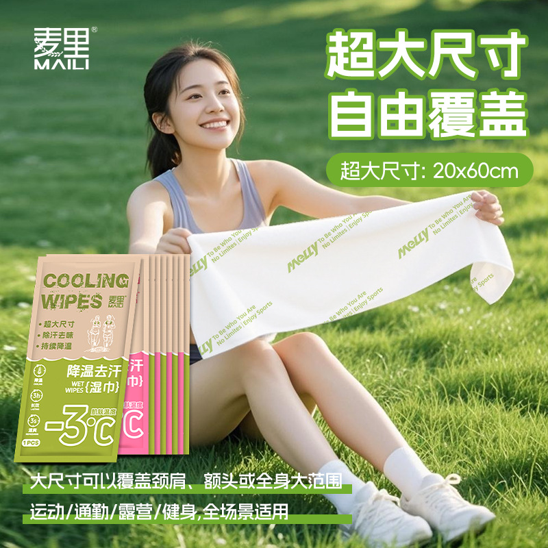Summer Cooling Ice Wipes Antiperspirant Individually Packaged Gym Summer Outdoor Long Refreshing Cooling Wet Wipes