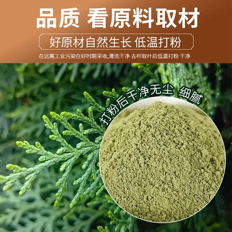 Chinese medicine Platycladi leaf powder Shampoo Fourteen flavors Platycladi leaf powder Herbaceous fine ground Platycladi leaf powder Net content