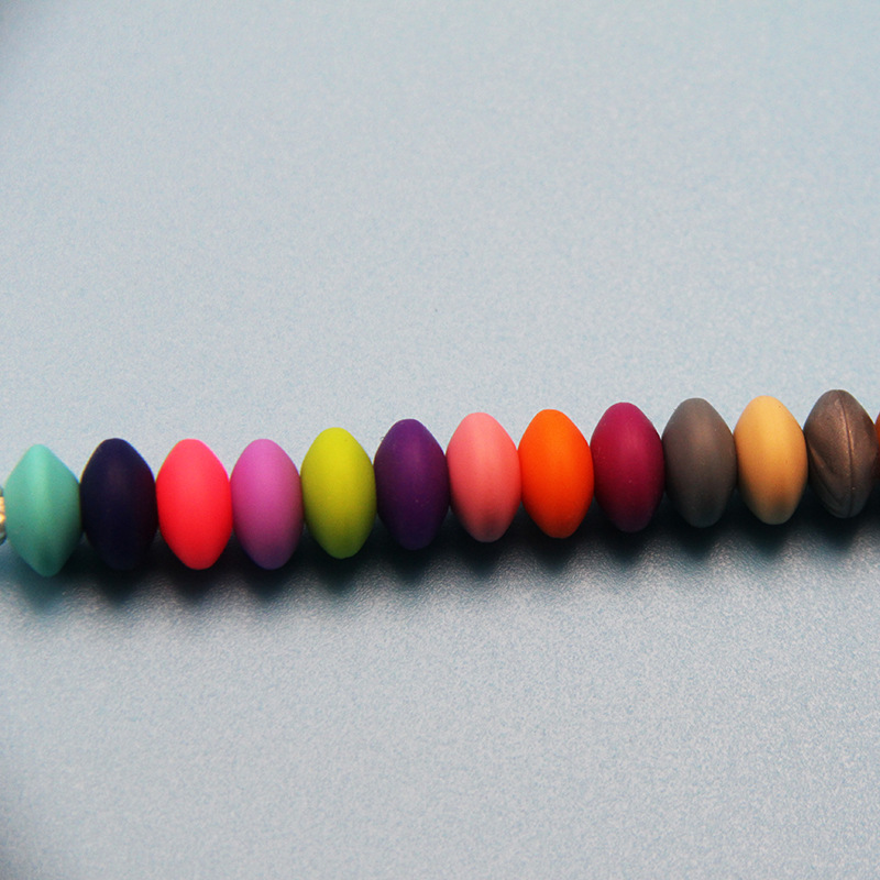 Silicone flat beads DIY handmade pacifier chain accessories 12mm abacus beads bulk silicone colored beads wholesale