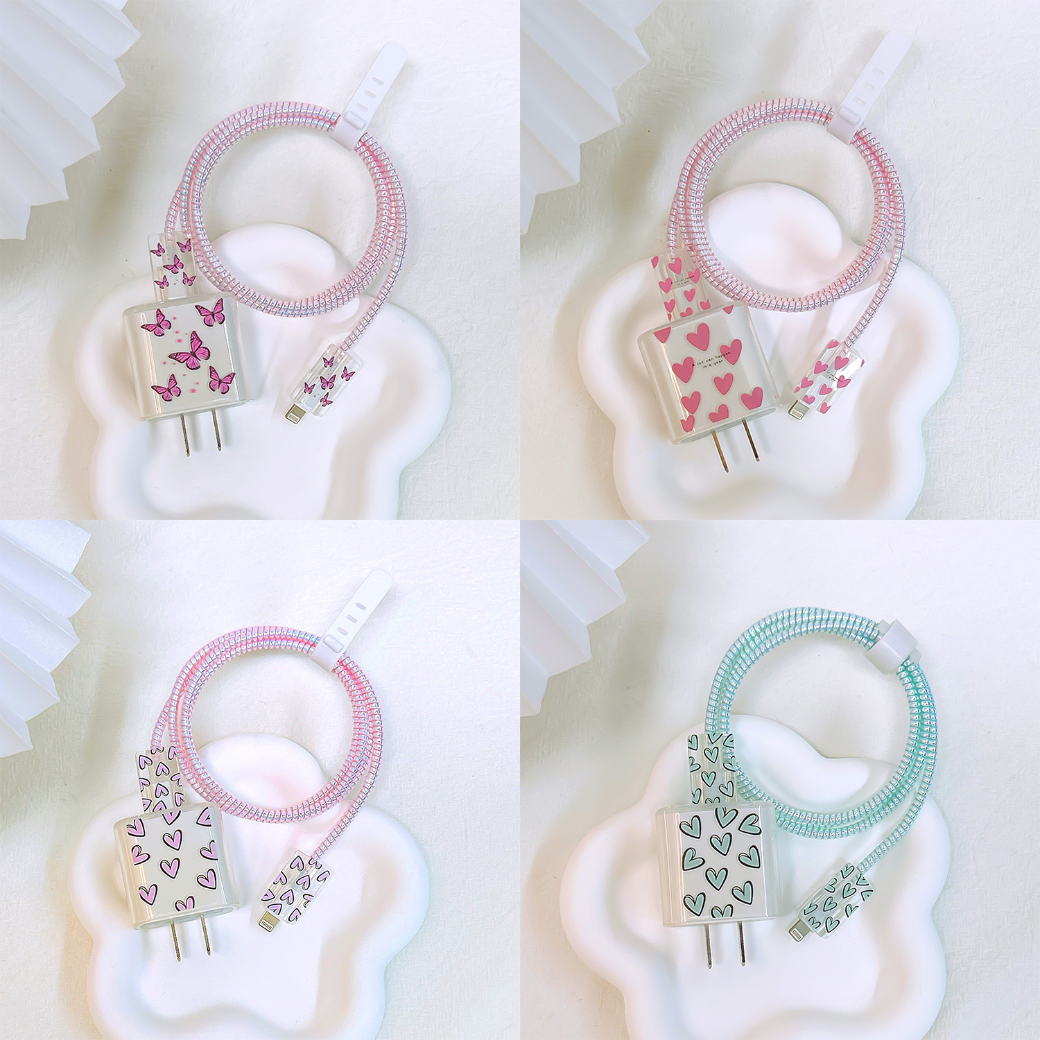 Подходит для Apple 20W зарядного устройства, защитный чехол, мягкая оболочка для быстрой зарядки, европейский стандарт, устройство от укусов провода, с рисунком