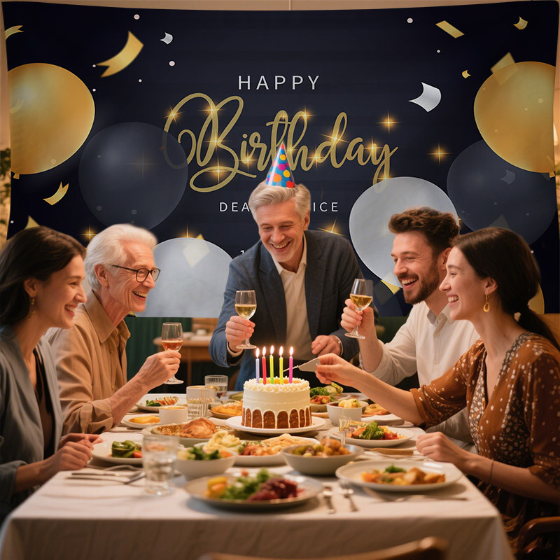 New Cross-Border Birthday Decoration Supplies Background Cloth Party Atmosphere Decoration Hanging Flag Party Romantic Atmosphere Ornaments