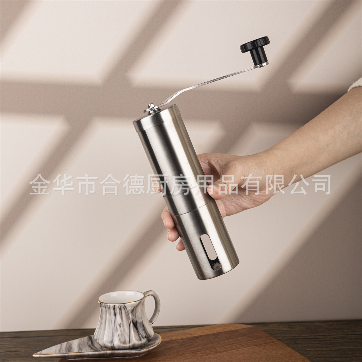 Source factory in stock small hand cranked ceramic bean grinder stainless steel coffee grinder manual coffee bean grinder