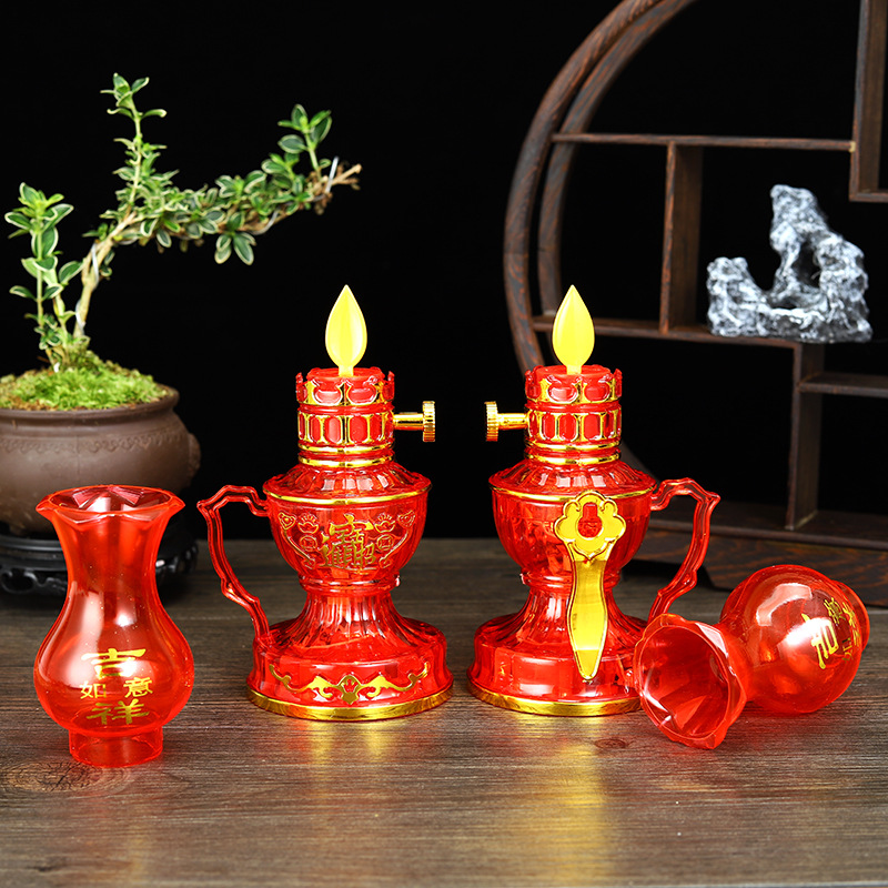 Simulation of electronic butter lamp plug-in flame swing candle kerosene lamp landlord's kitchen table lamp fortune lamp